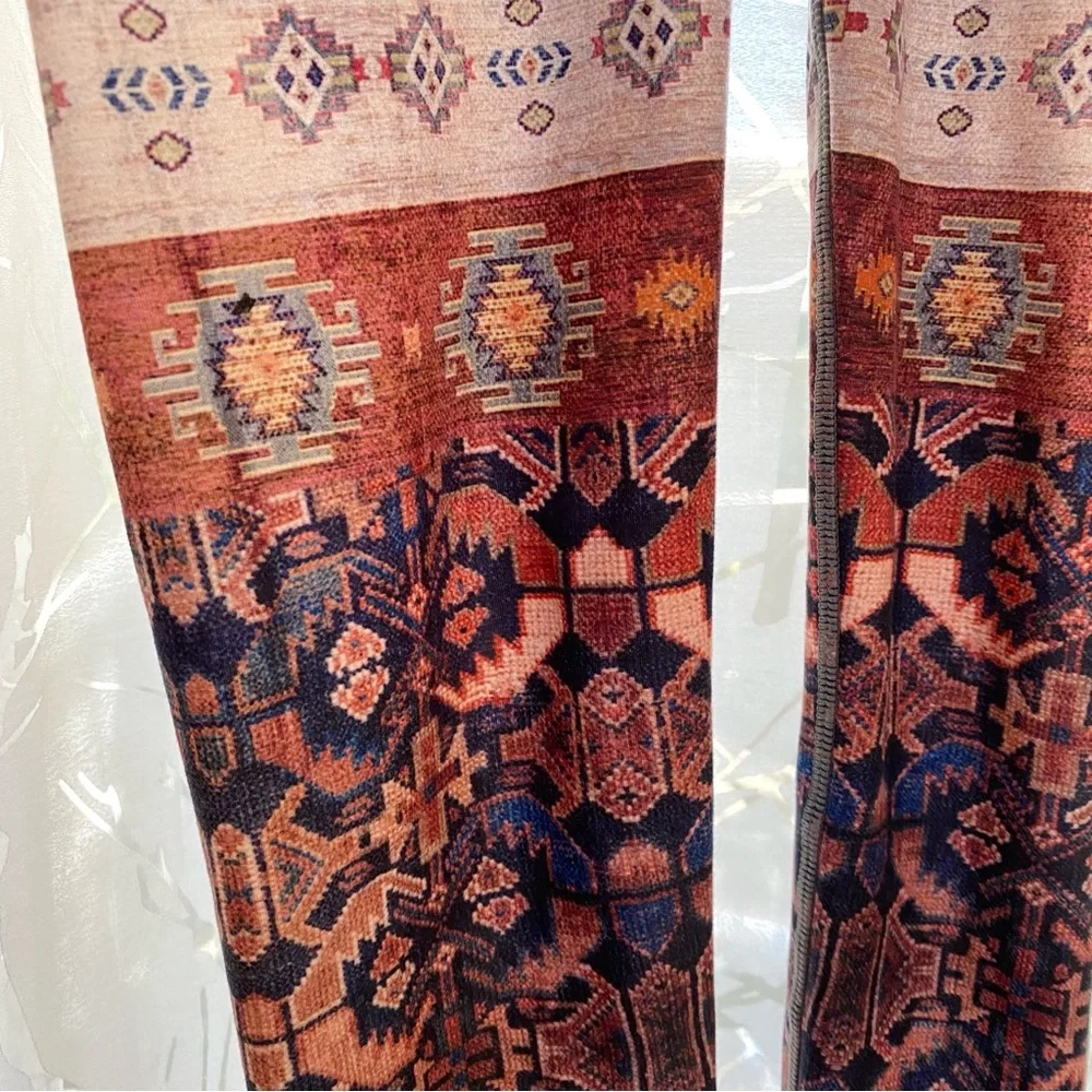 NIYAMA SOL blue white brown clouds print mustang sally endless long leggings - Picture 8 of 11
